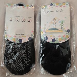 Two pairs of yoga non-slip socks, new and unused